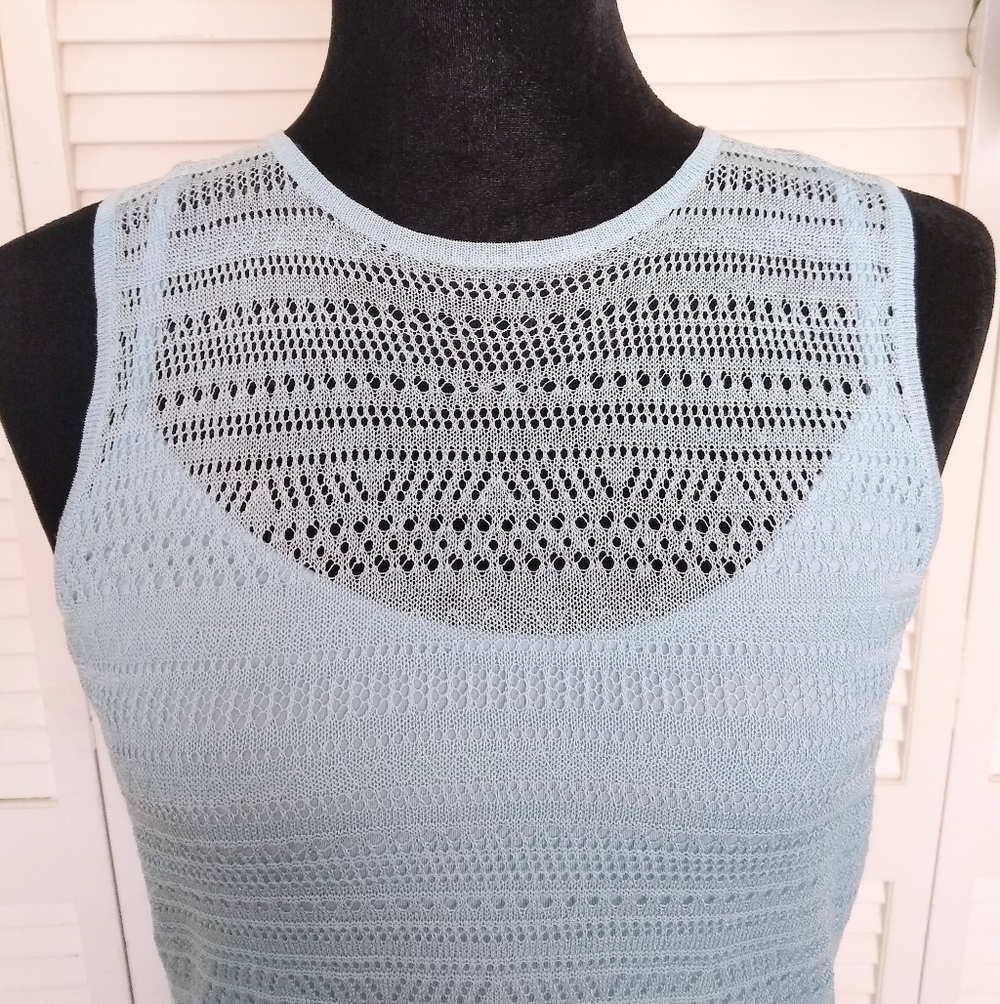 NWT Ralph Lauren Willow Blue Sleeveless Knit Midi Dress Size M MSRP $219 - Picture 2 of 12